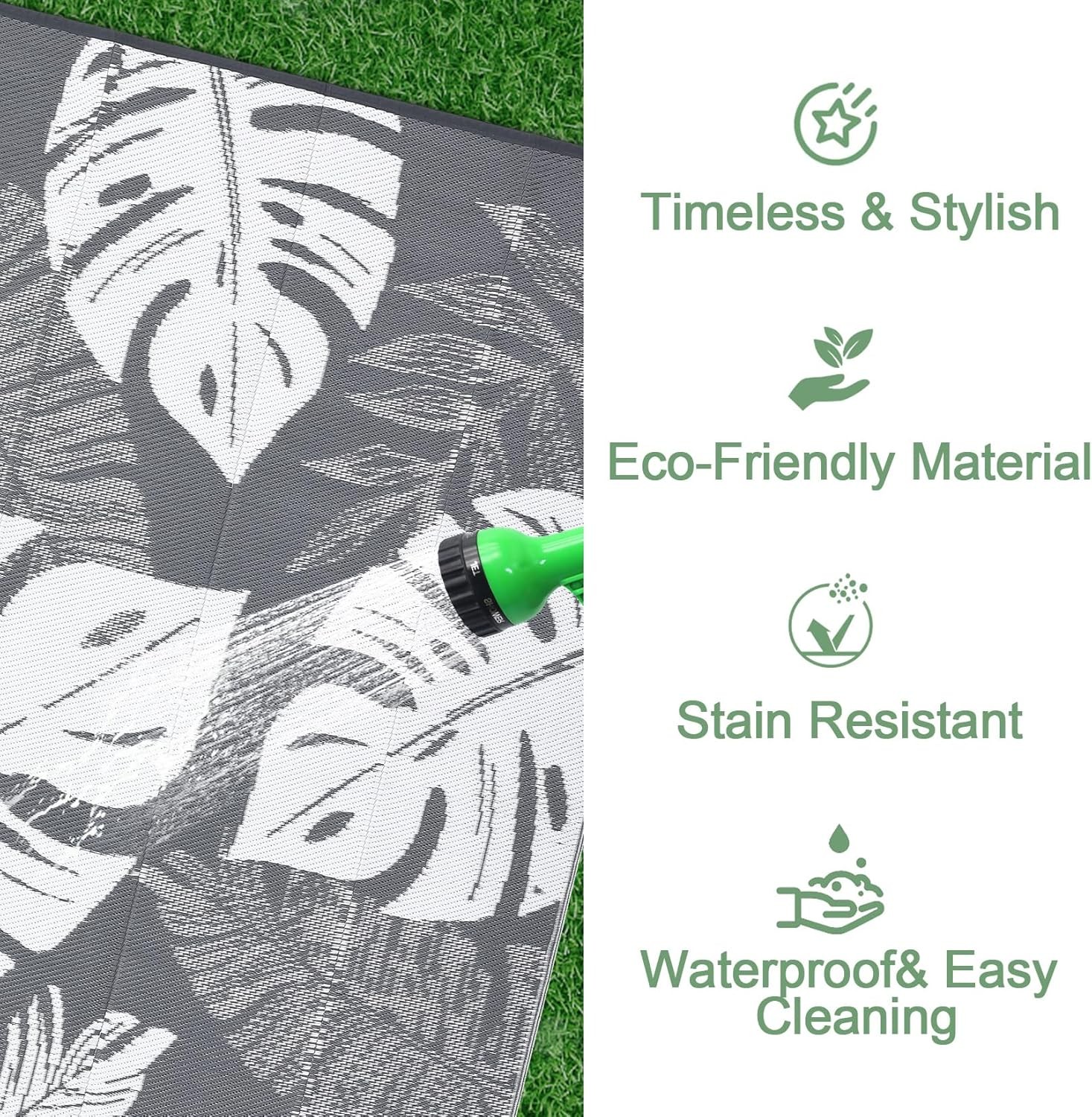 Outdoor Rug 8×10 9×12 9×18 Plastic Straw Rug Patio Rug RV Camping Mat Waterproof