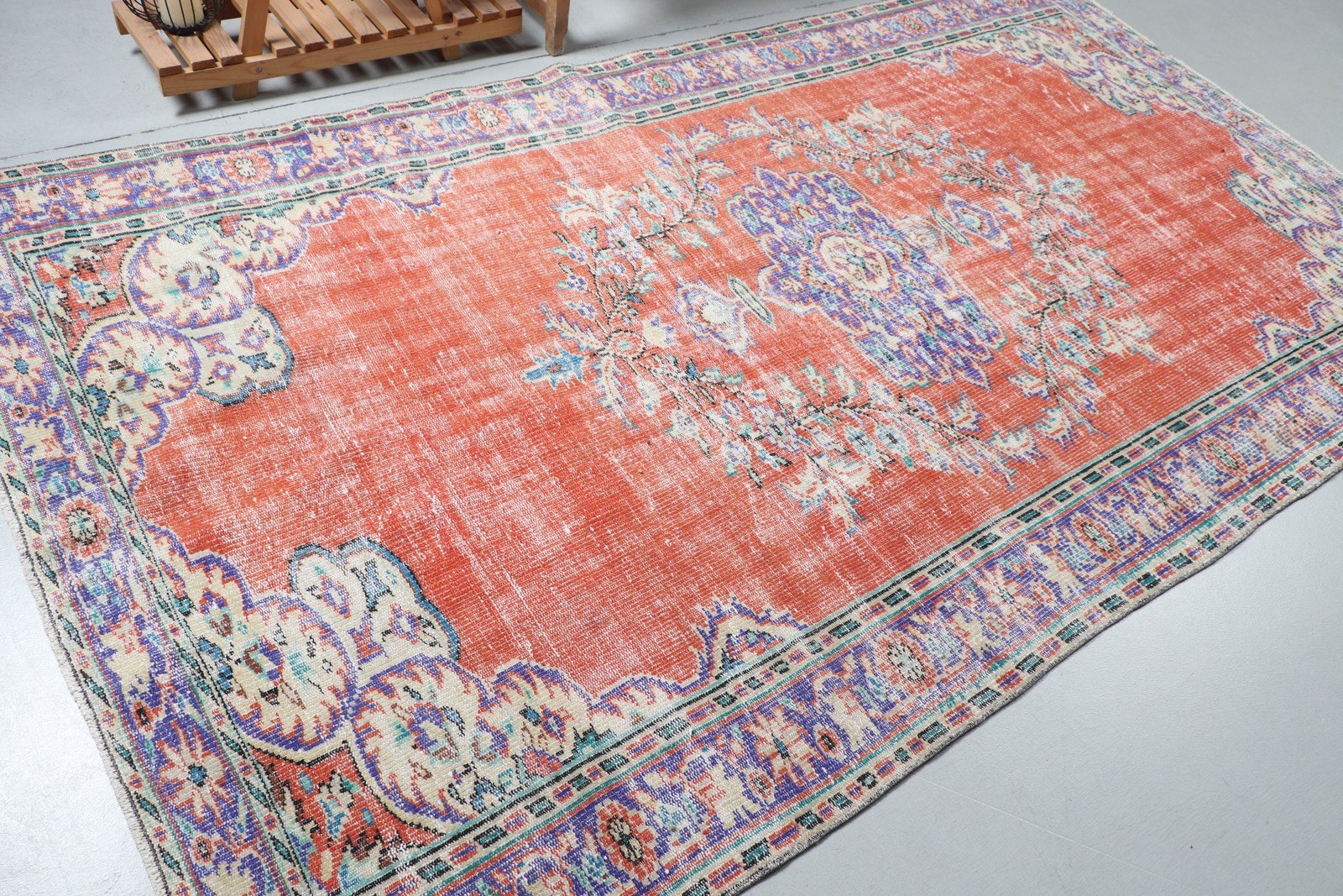 5,4×9,8 ft Turkish Rug, Large Vintage Rug, Red Camouflage Rug