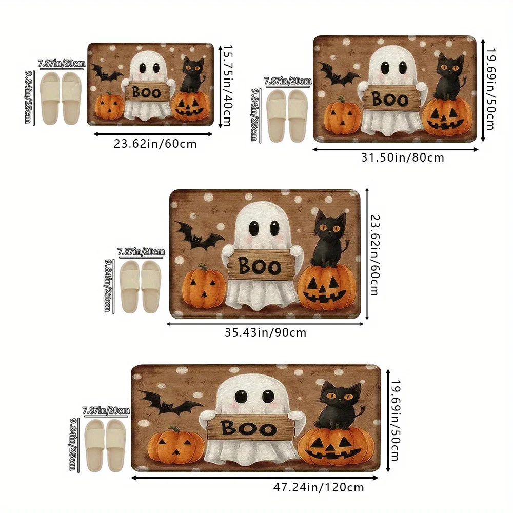 Halloween Pumpkin Ghost Carpet Kitchen Rug Bathroom Carpet for Live Room Sofa