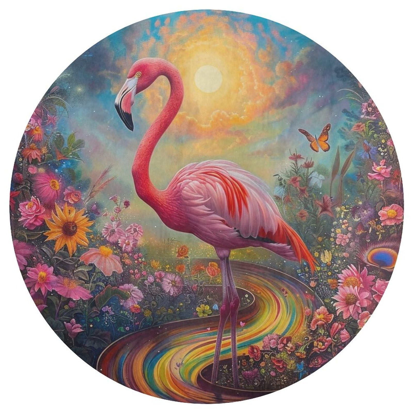Floral Flamingo Bath mat, 3D Floral Plant Pink Flamingo Shower mat, Suitable …