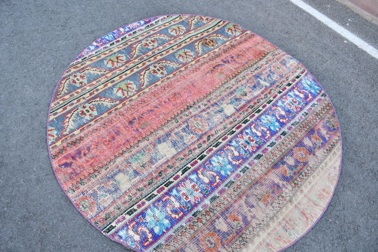 Turkish 5,2×5,2 ft Rug, Vintage Rug, Blue Moroccan Wool Rug