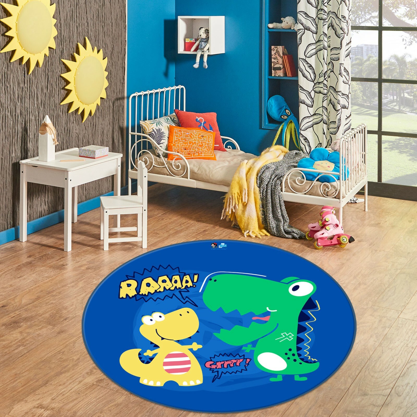 3D Cartoon Dinosaur ZHUA889 Game Non Slip Rug Mat Photo Carpet Zoe