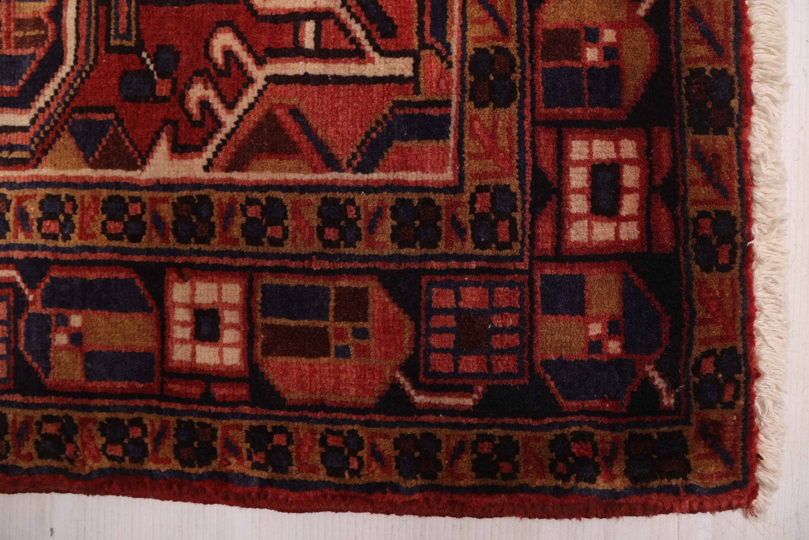 Vintage Hand-knotted Runner Rug 3’4″ x 14’9″ Traditional Oriental Wool Carpet