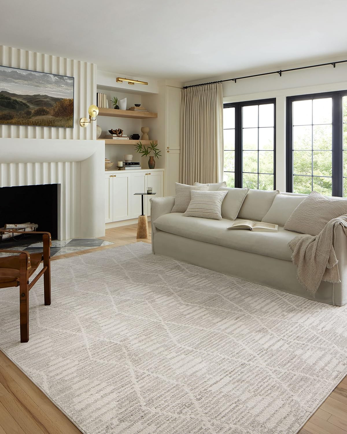 Loloi Kamala 8×10 Ivory/Silver Area Rug – Modern Moroccan Design for Any Room