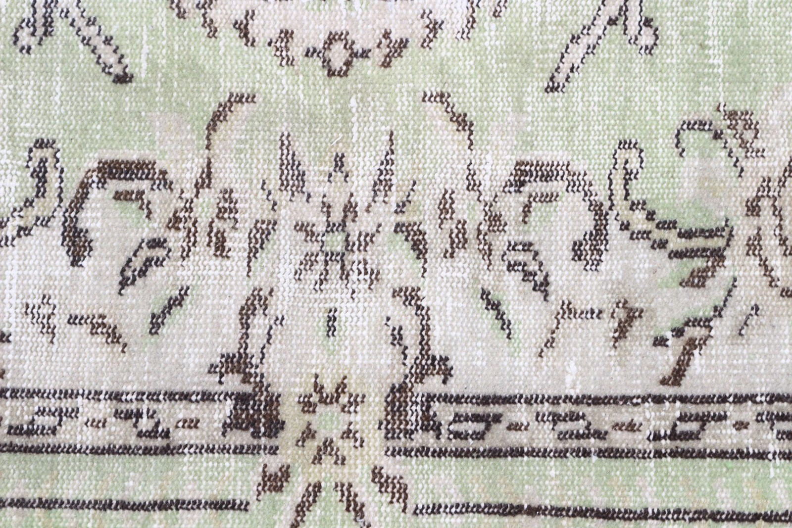 3,9×6,7 ft Area Vintage Rug, Green Handmade Turkish Rug
