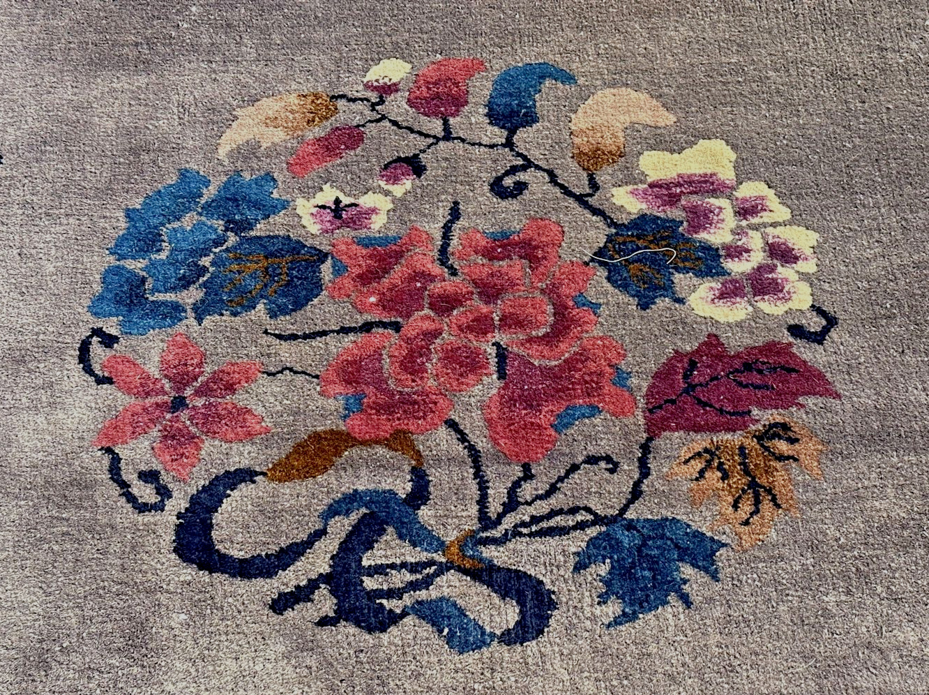 Auth: 30’s Antique Art Deco Chinese Rug RARE. Mandarin Lustrous lavendar 10×14