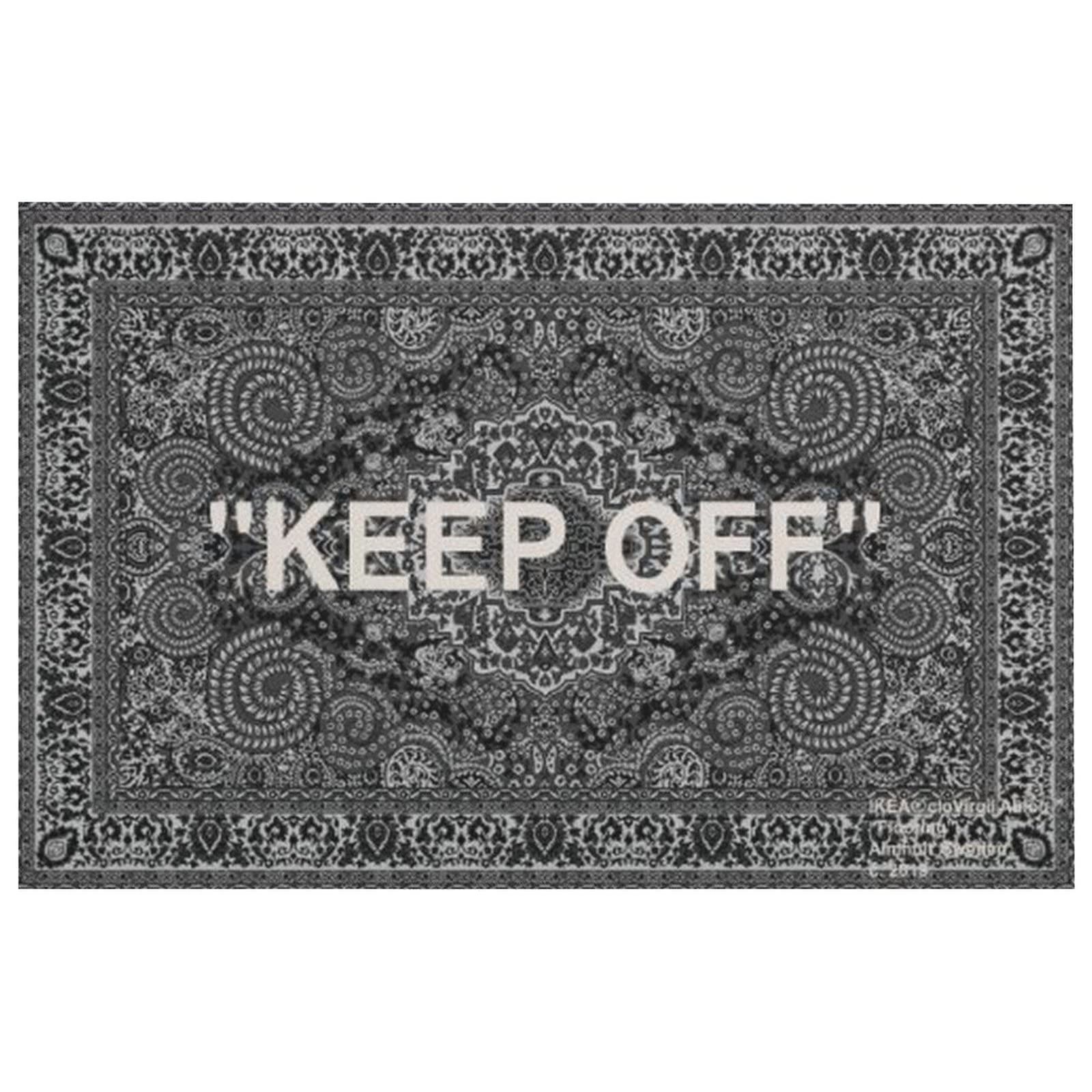 Keep Off Large Rugs Floor Mat Modern Polyester Carpet Area Rug 36×24 Inch