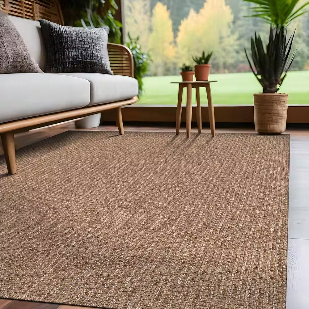 Natural Jute Area Rug 5×7 – Easy Clean Indoor/Outdoor Boho Style