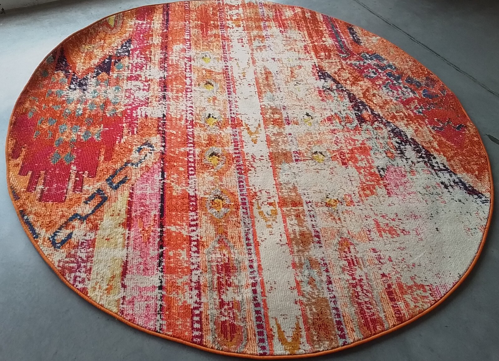 ORANGE / MULTI 6′-7″ x 6′-7″ Flaw in Rug, Reduced Price 1172768020 MNC222H-7R