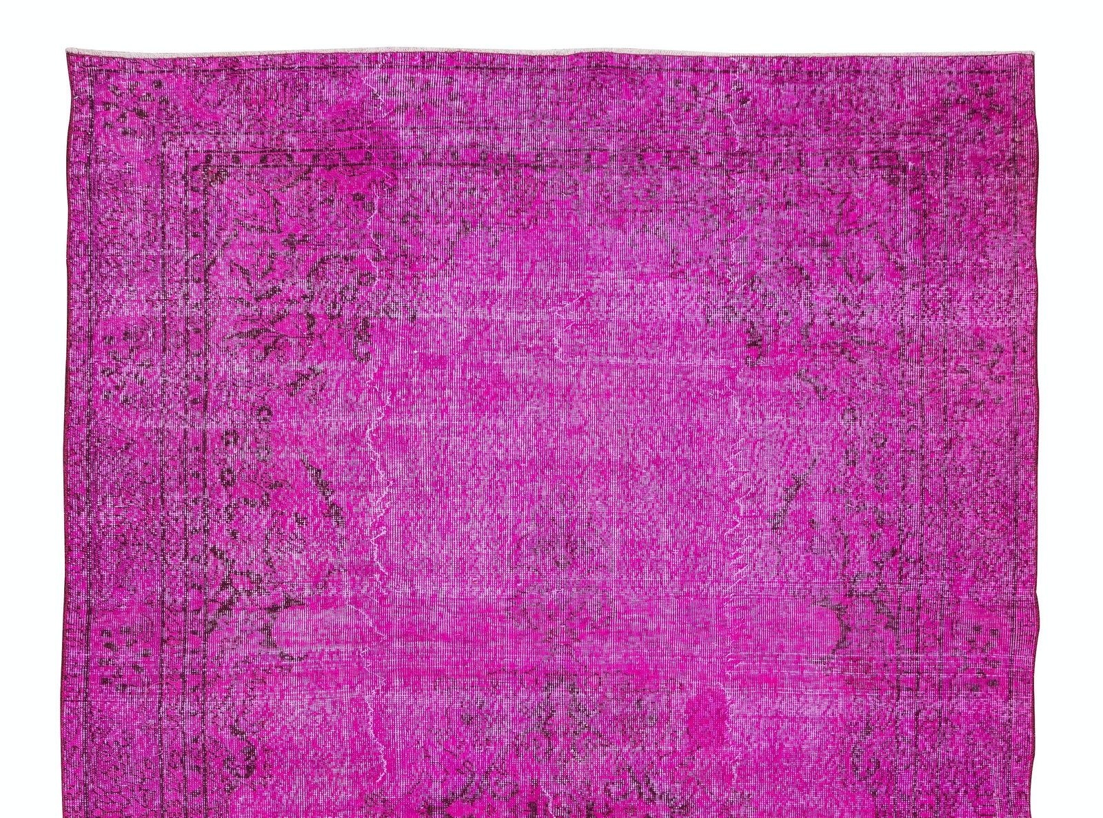 6.4×10.2 Ft Anatolian Handmade Rug Over-Dyed in Fuchsia Pink 4 Modern Interiors