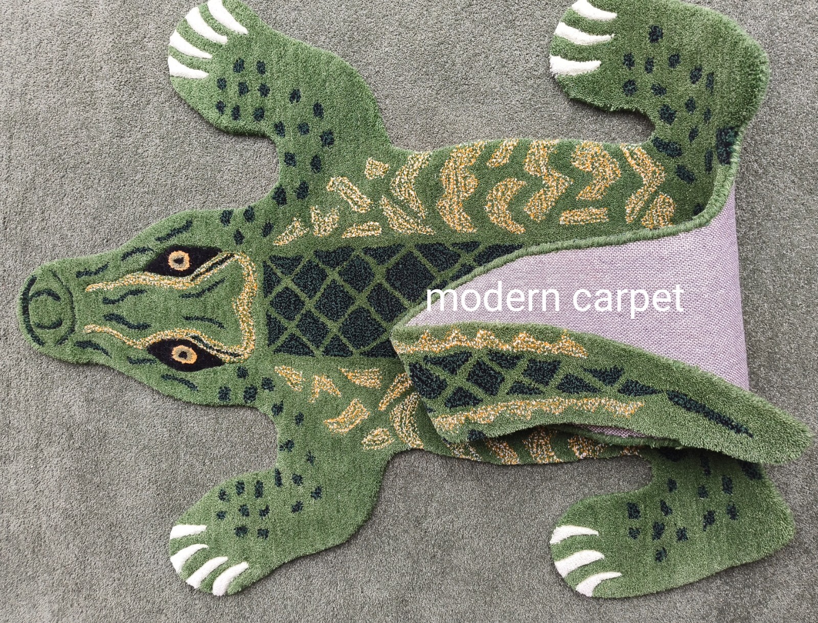 Crocodile Rugs 2×4 Feet Handmade 100% Woolen Hand Tufted For Home Decoration