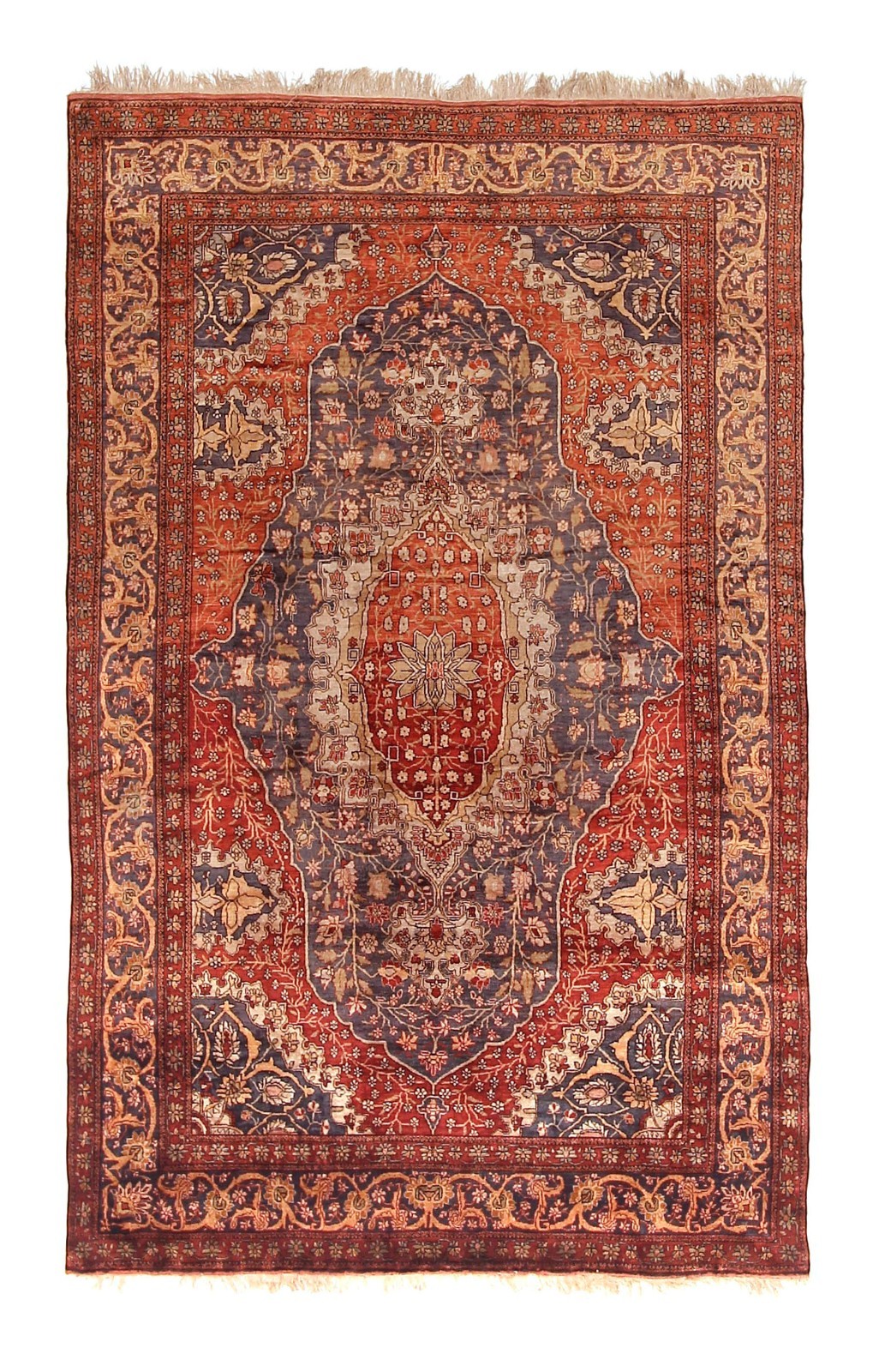 5X7 Antique Silk Traditional Rug Exceptional Fine Tapestry 133cmx209cm C.1870