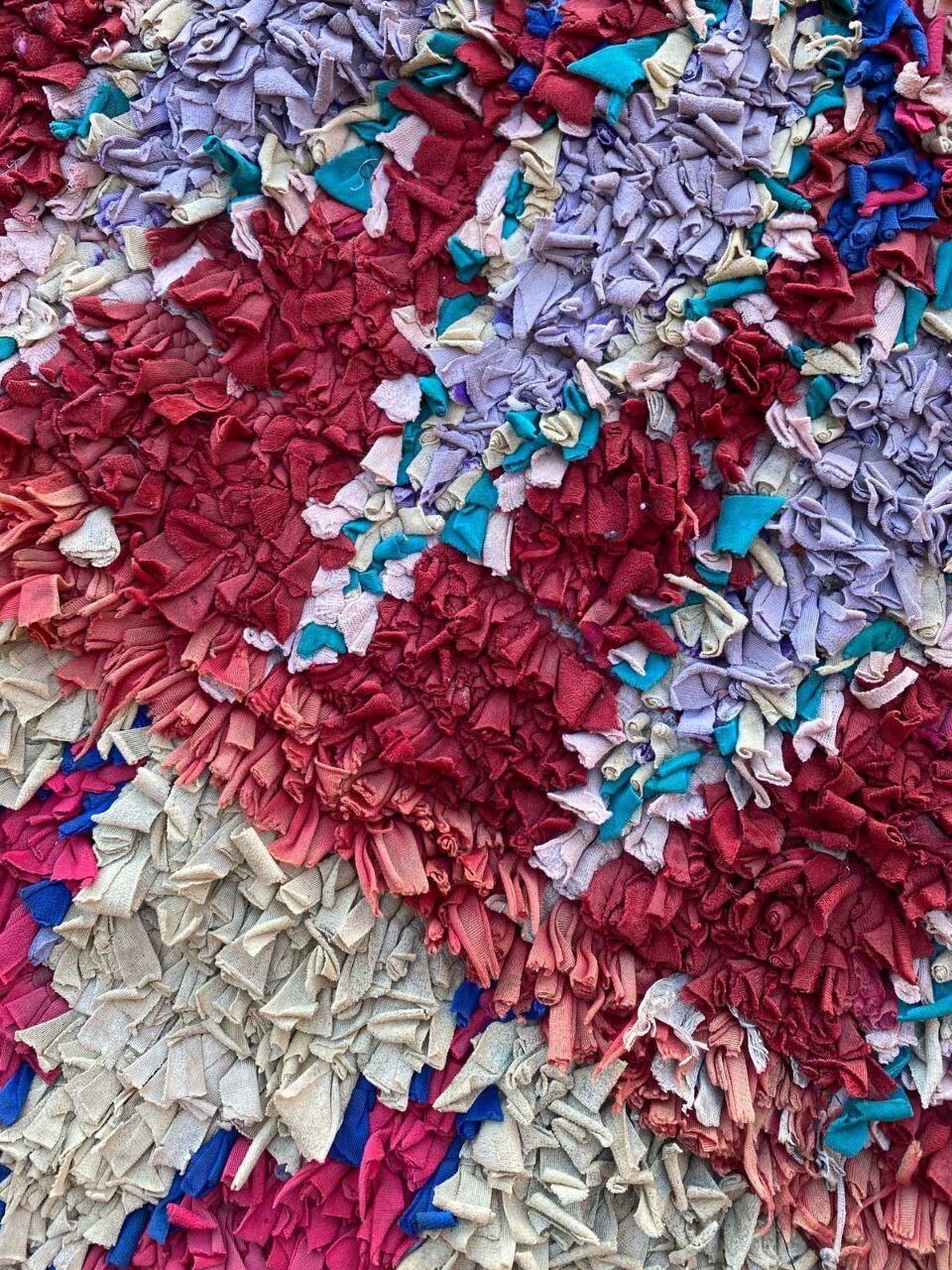 3’4×6’2 ft Moroccan Boucherouite Assorted Handmade Vintage Rug Berber Area Rug