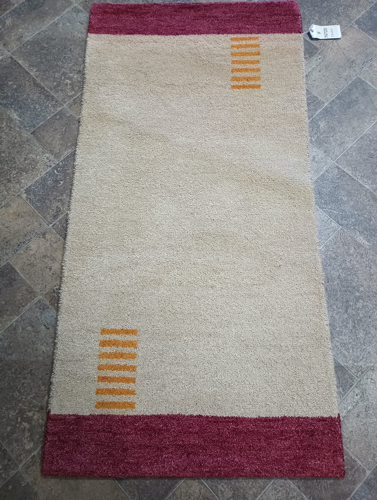 2×5′ Beige Burgundy Modern Simple Gabehh rug #B-74720