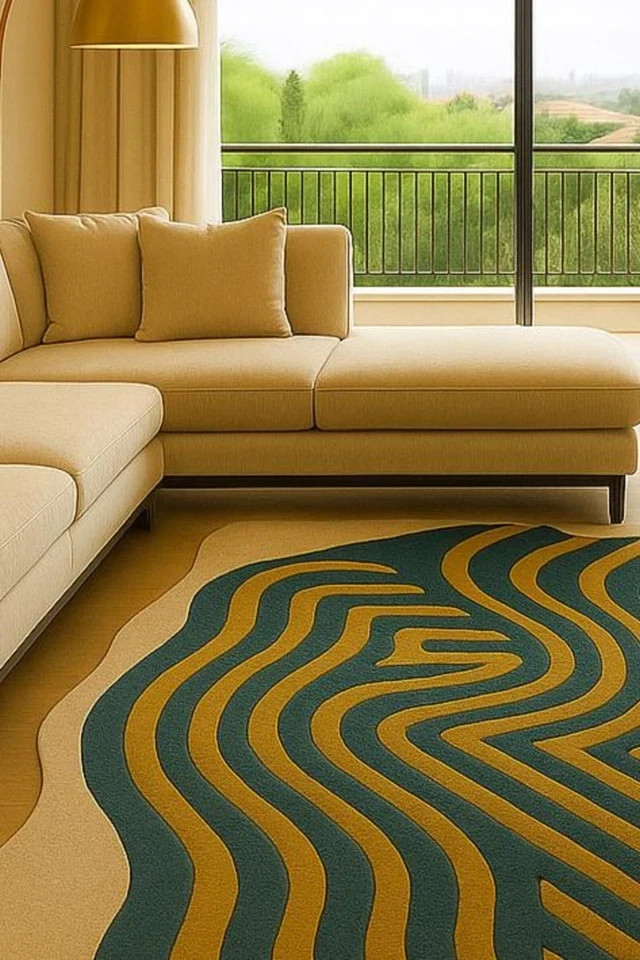 New Stylish Hand-Tufted Modern Rugs Hand Med Carpet 100% Soft Wool Bathroom