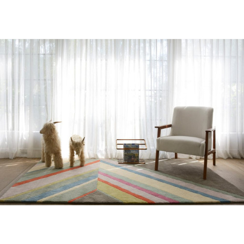 Modern Multicolor Geometric Area Rug, Contemporary Living Room Carpet, Hand Rug