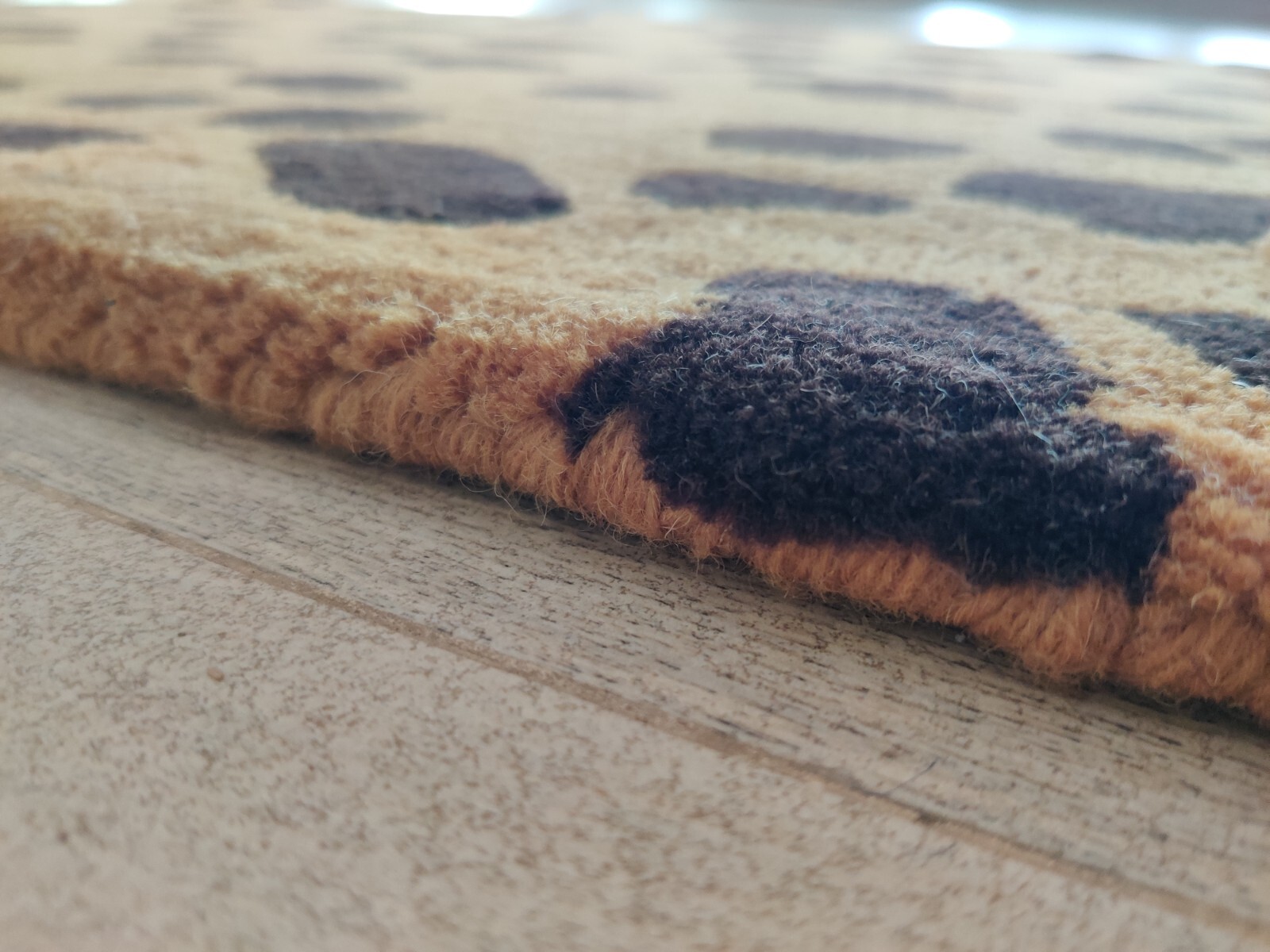 Handmade Tufted Wool Rug for Kids Teens Orange Cheetah Spotted Rug 2 x 3 ft