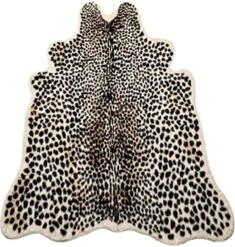 Faux Cheetah Area Rug Animals Printed Hide Mats Leopard Faux Hide Area Rug 5.2Ft