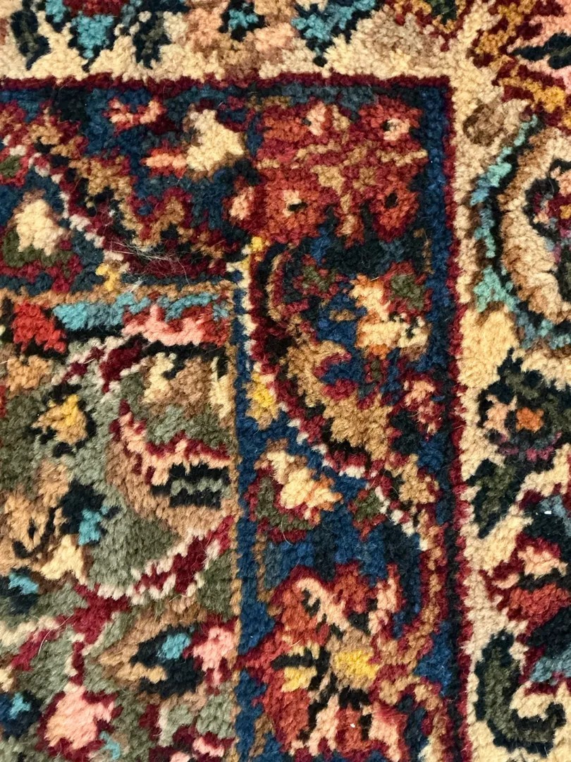 GENUINE ANTIQUE KARASTAN RUG MULTICOLOR PANEL KIRMAN 717 100% Wool 10’10” x 8’8″