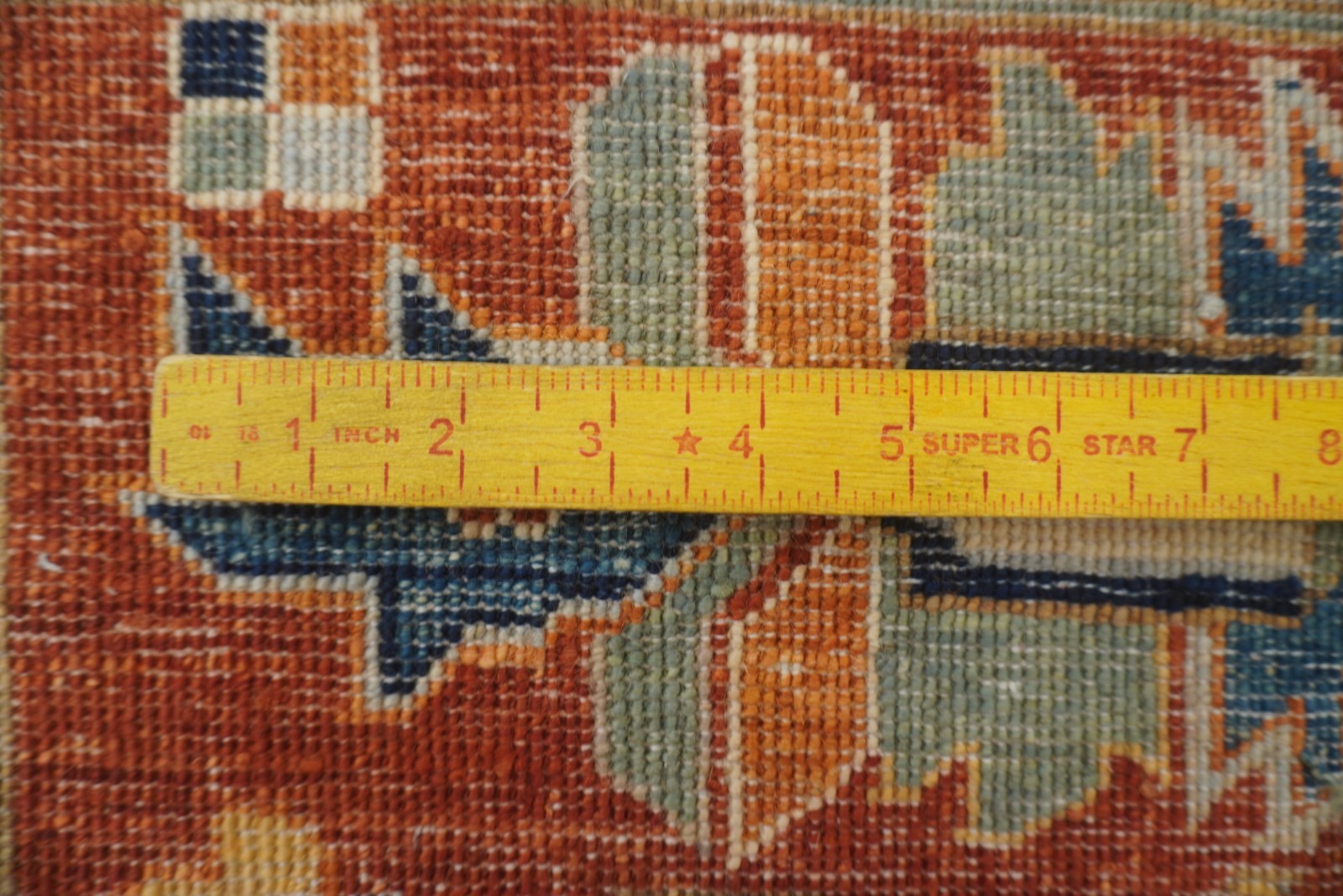 8 x 10 ft Rust Red Heriz Afghan Hand Knotted Veg dyes Wool Traditional Rug