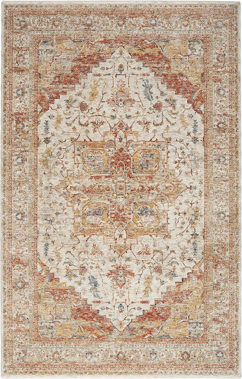 Home Petra Iv/Rust 9’3″ X 12’7″ Area Rug – Easy Clean, Non Shedding, Bed Room, L