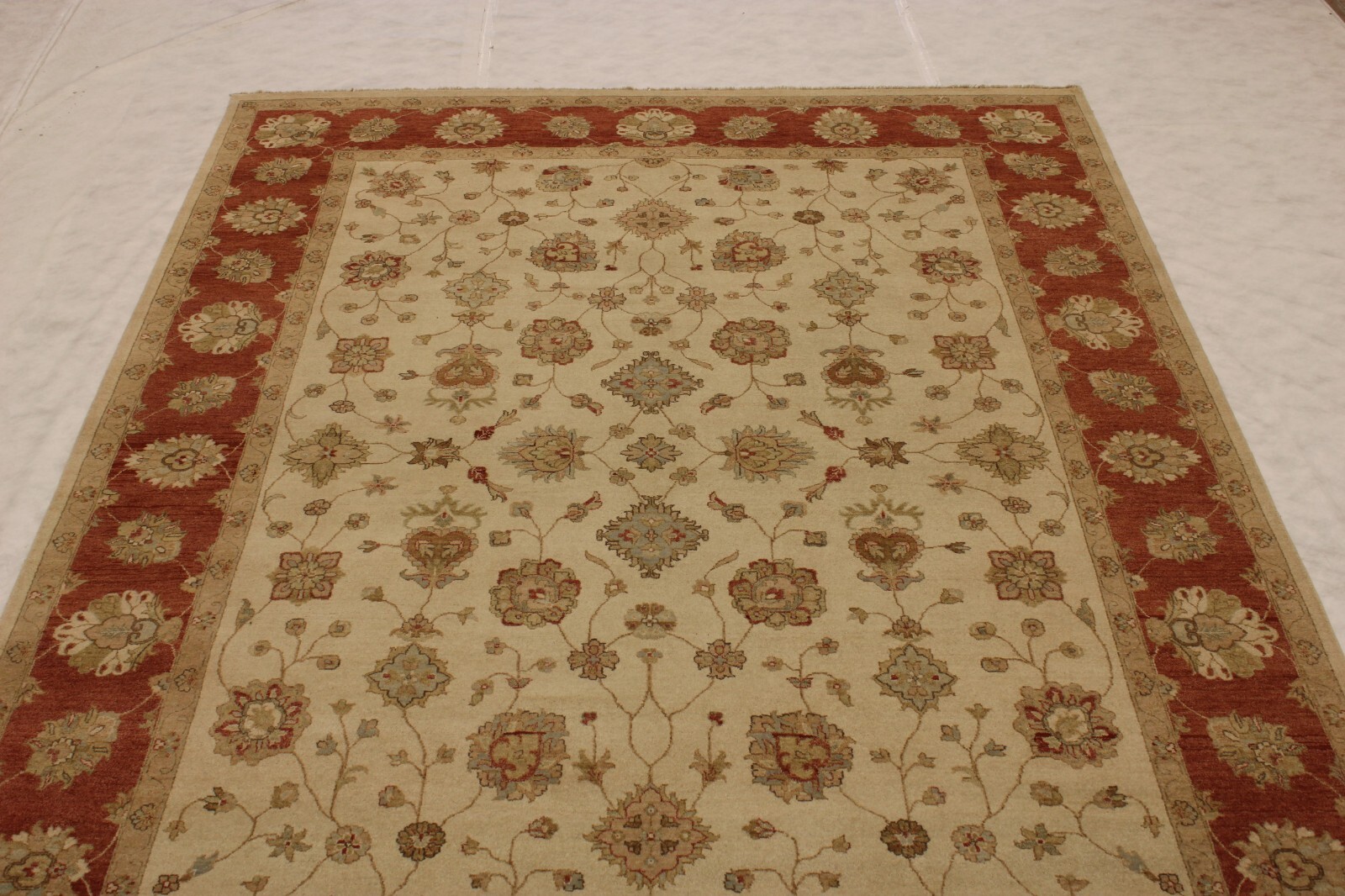 8’11” x 12’2″ ft. Oushak Puja Vegetable Dye Hand Knotted Traditional Area Rug