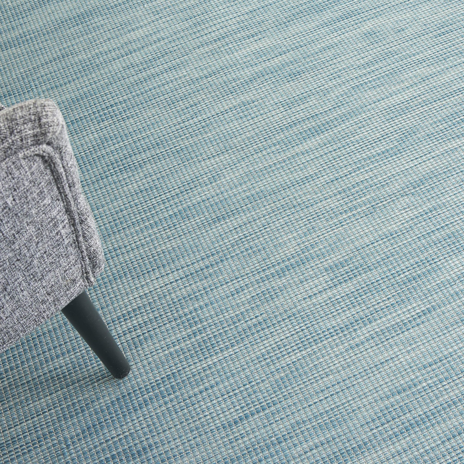 Aqua 4X6 Rectangular Outdoor Rug Durable Flatweave Lightweight Easy Clean