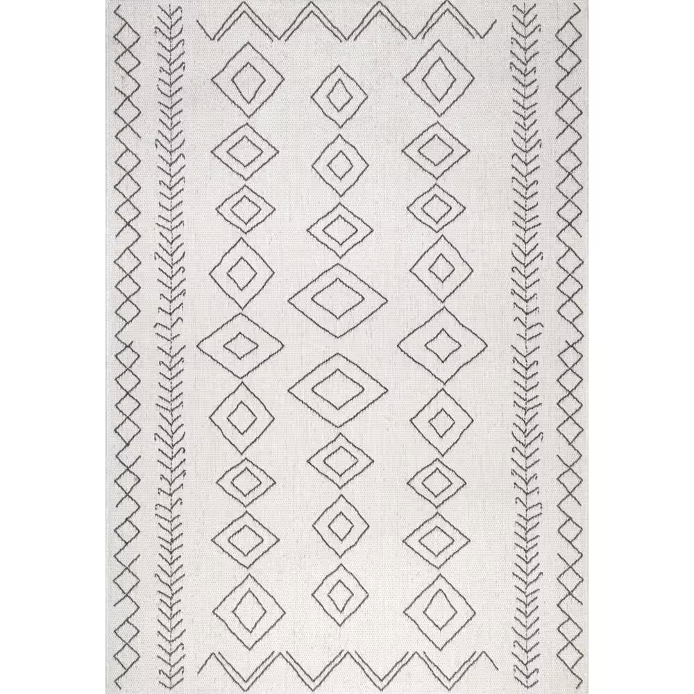 Serna Moroccan Diamonds Ivory 5 Ft. 3 In. X 7 Ft. 6 In. Indoor/Outdoor Patio Are