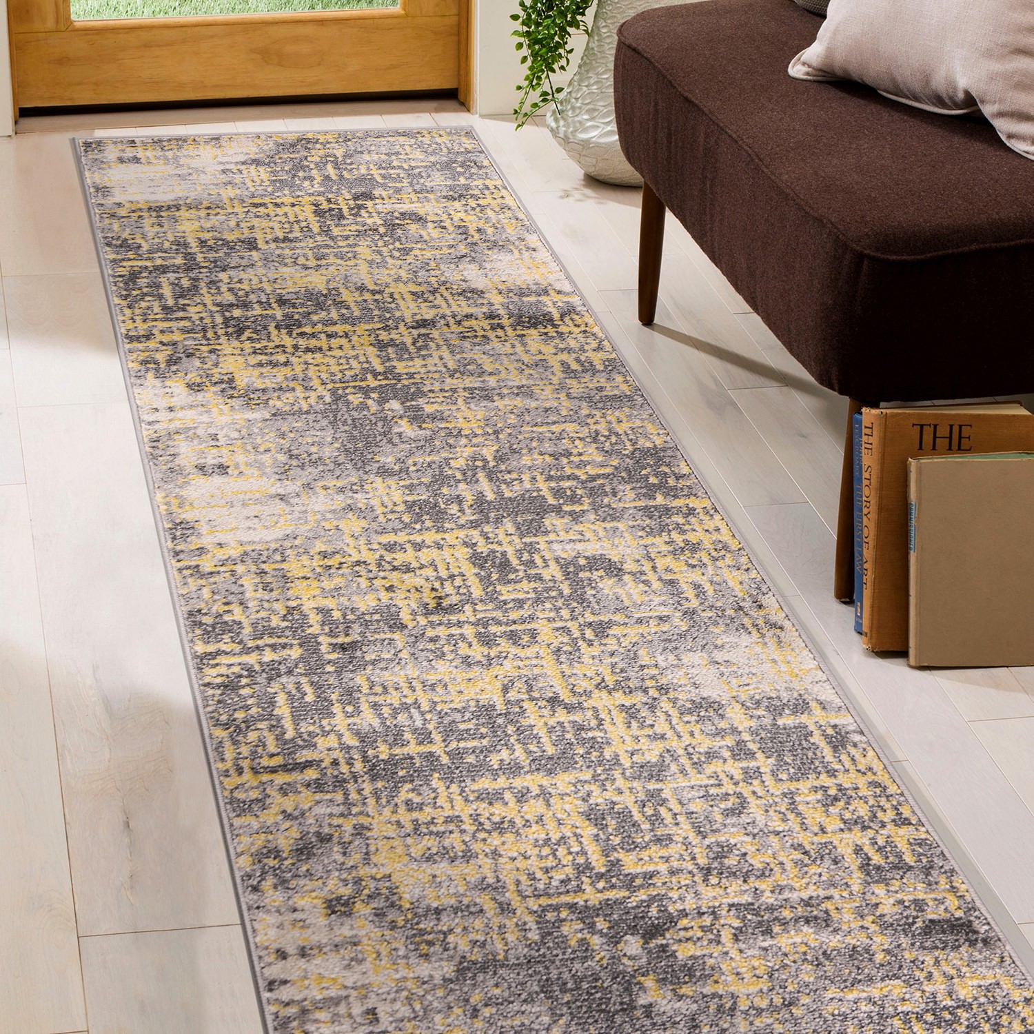 Rugshop Runner Rug Distressed Abstract Design Hallway Rug Runner for Bedroom 2×7
