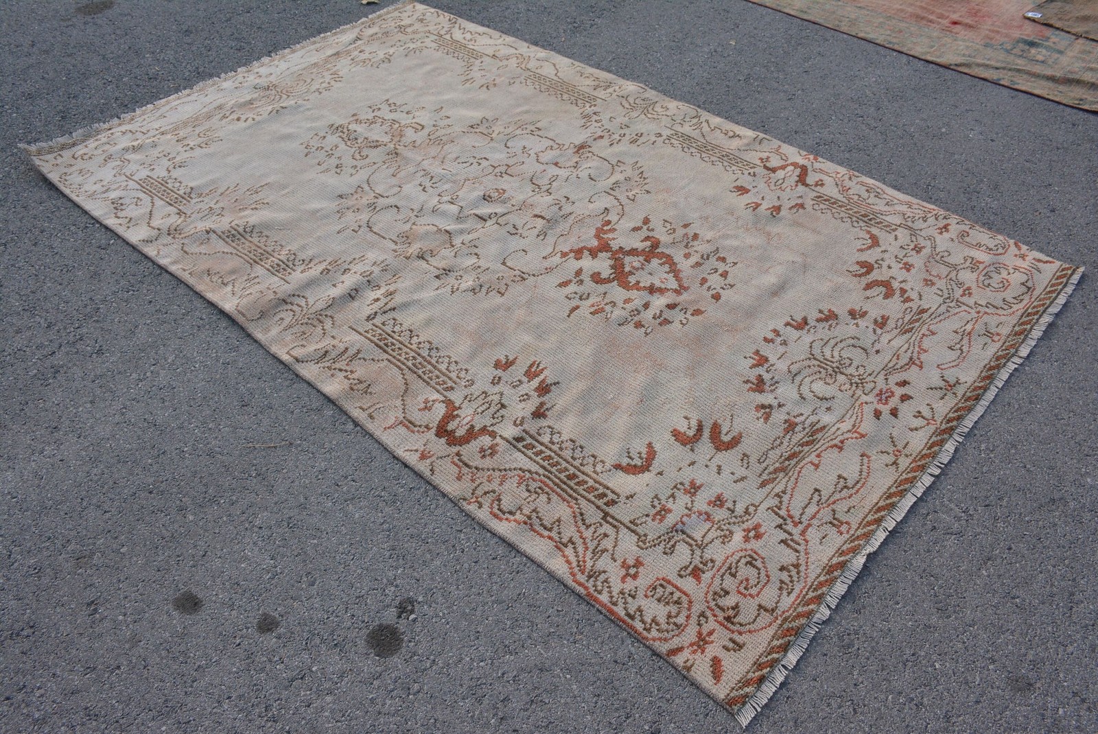 5,2×8,5 ft Rug, Turkish Rug, Vintage Brown Wool Floral Rug