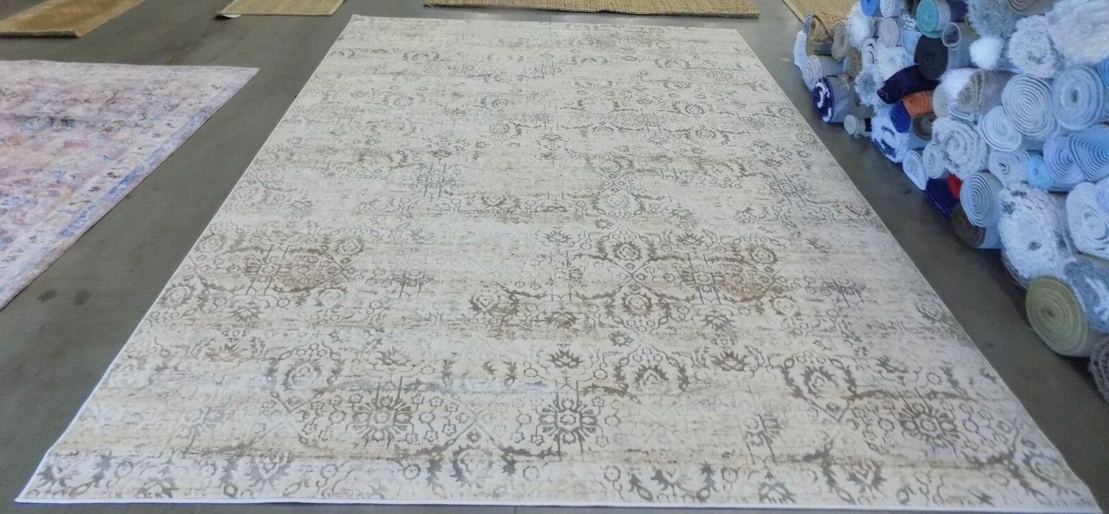 GREY / CREAM 9′ X 12′ Flaw in Rug Reduced Price 1172583254 ATF237C-9