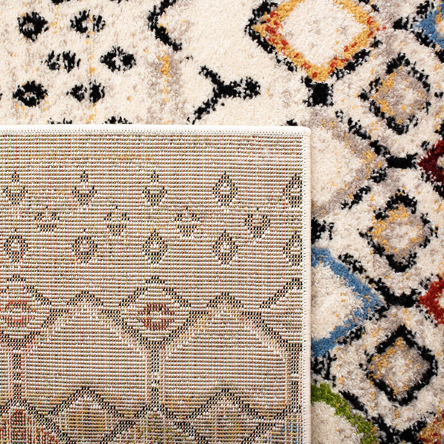 Amsterdam Collection Accent Rug – 2’3″ X 4′, Ivory & Multi, Moroccan Boho Design