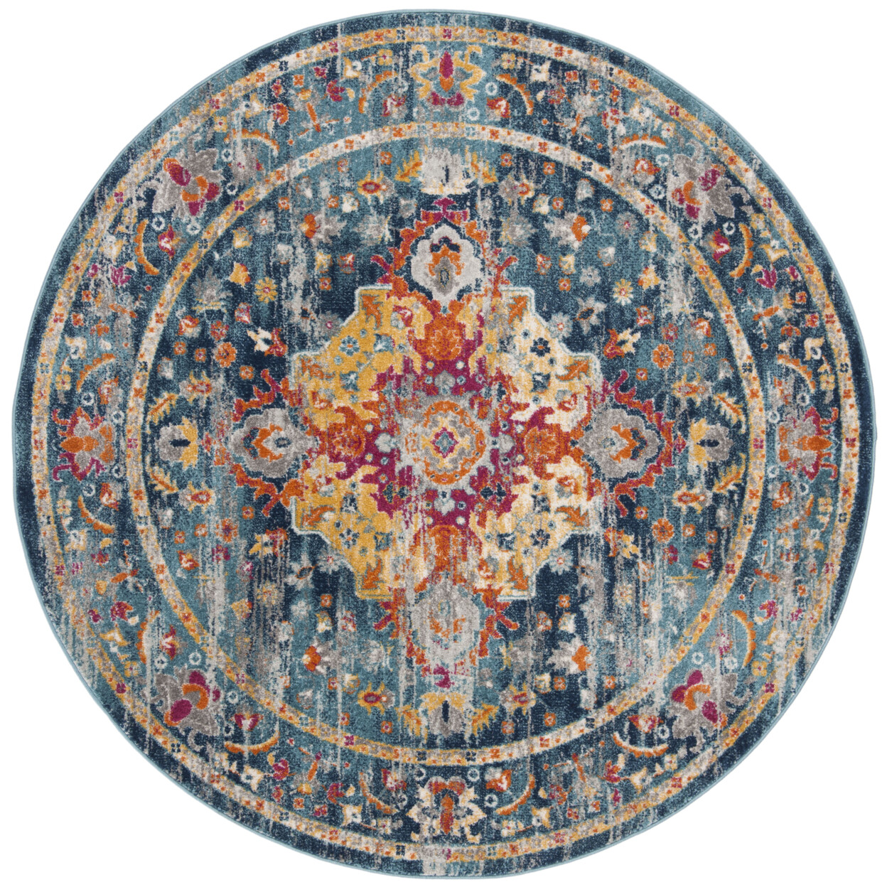 SAFAVIEH Madison Collection MAD154L Teal / Fuchsia Rug