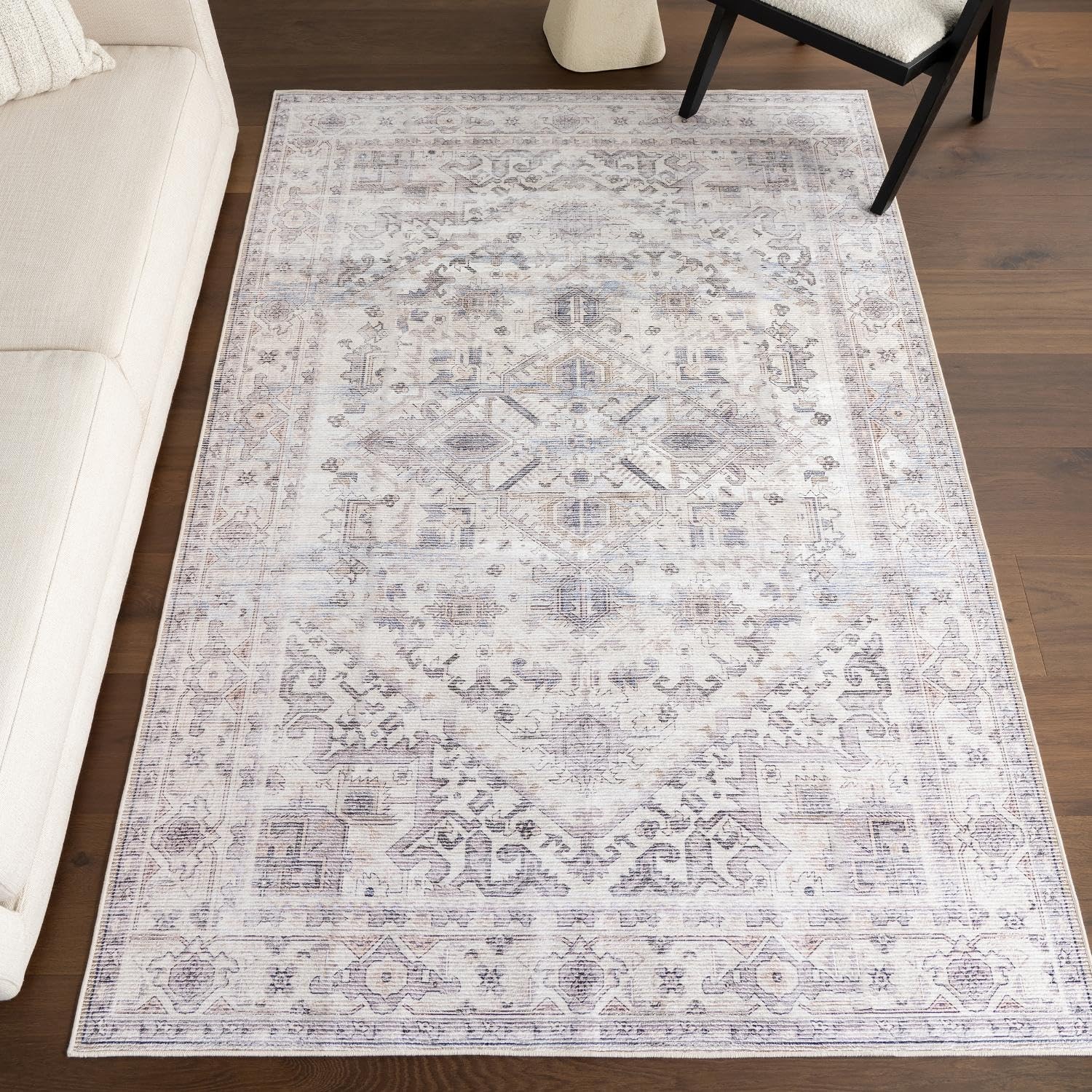 Splashguard Kaleen Grey/Ivory, 4′ x 6′, Vintage, Soft and Cozy, High Traffic,…