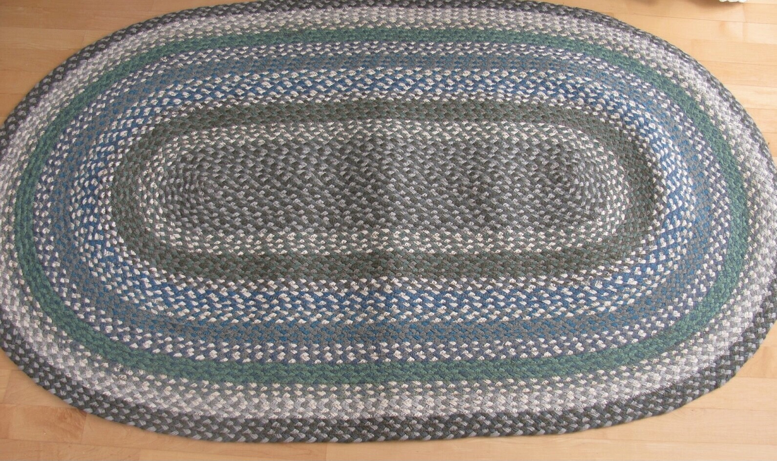 Braided Jute Oval Area Rug. Green, Blue, Cream, Gray. Earth Rugs. 8 Sizes