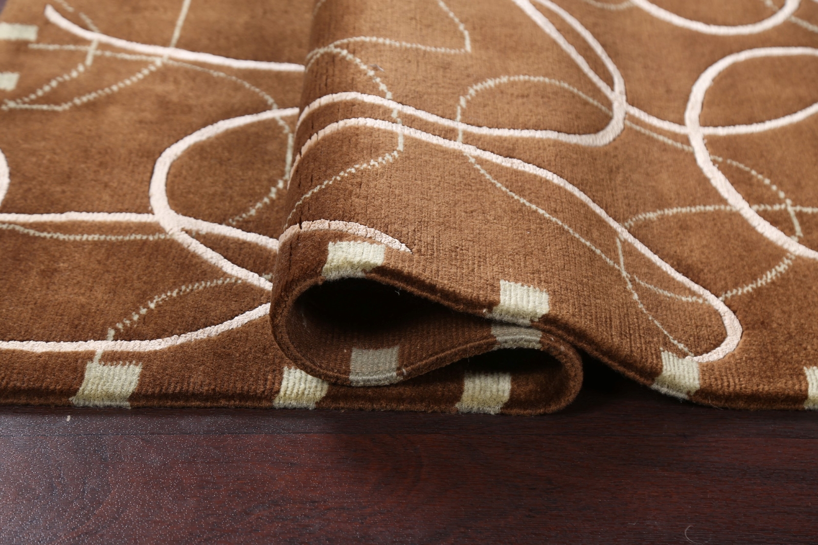 Exquisite Nepalese Wool Rug Bedroom 3×5 ft Brown Carpet