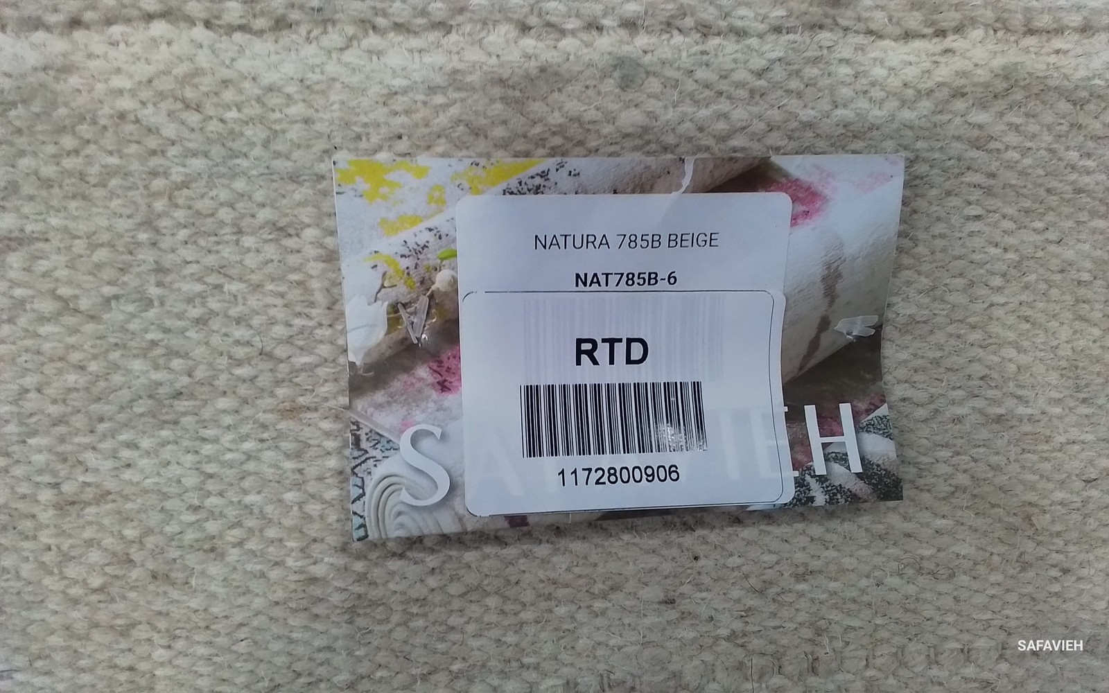 BEIGE 6′-0″ x 9′-0″ Back Stain Rug, Reduced Price 1172800906 NAT785B-6