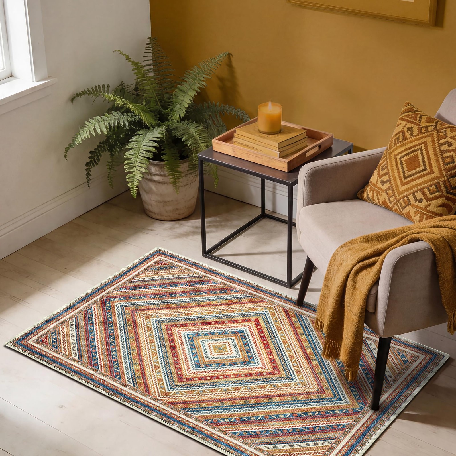Keen Home Design 24″x36″ Rug – Machine Washable Entry Rug with Non-Slip Backi…