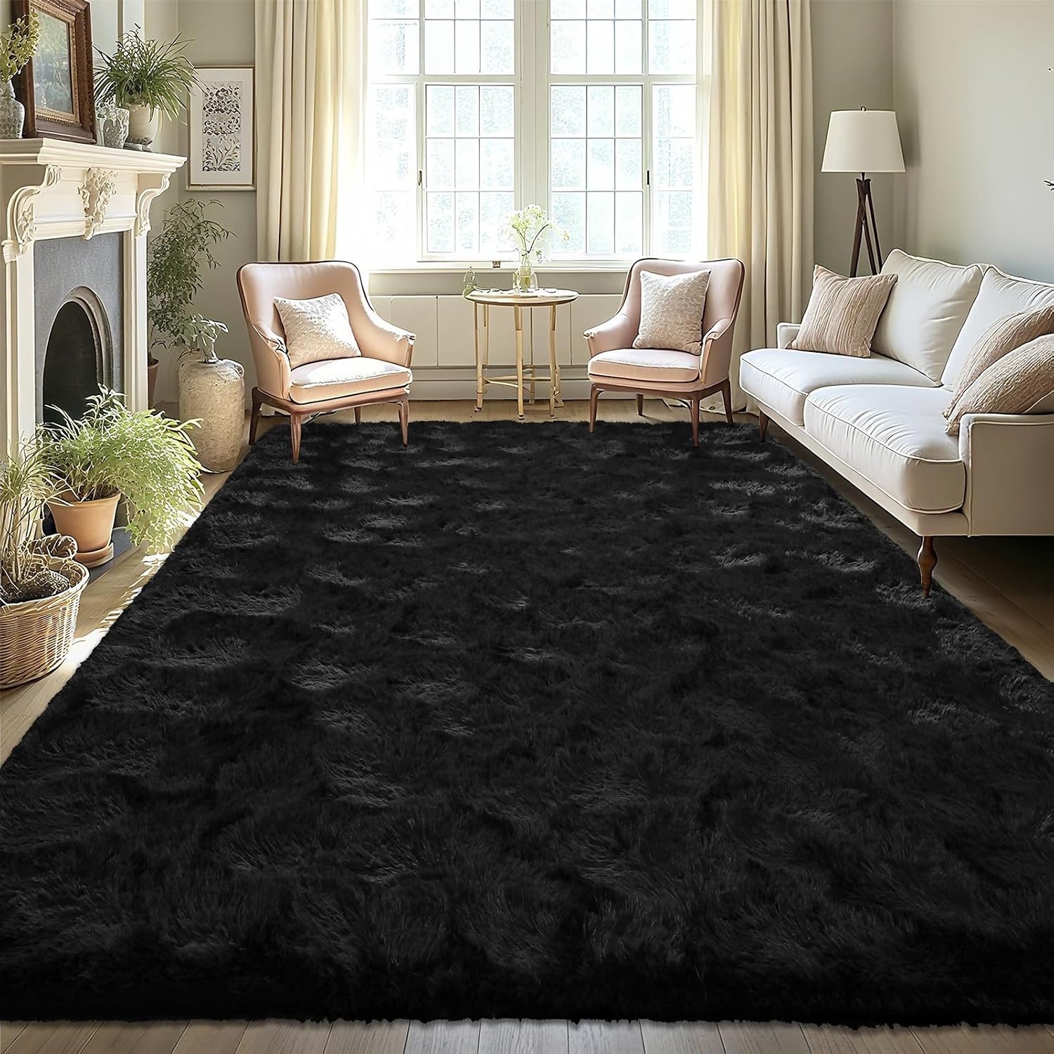1.67-Inch Pile Black Area Rug – Luxuriously Soft for Kids’ Bedrooms or Nurseries