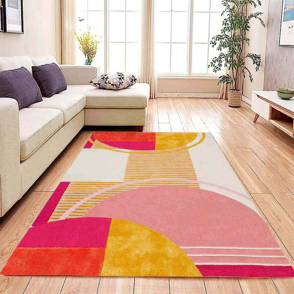Hand Tufted Geometric Handmade wool carpet Rectangle shape Hallway rug etc..