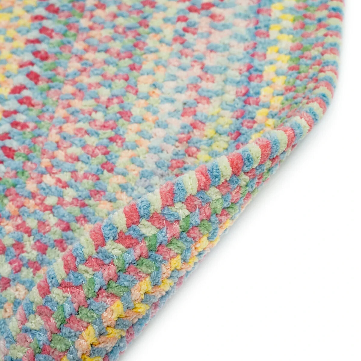 Capel Rugs Soft Cotton Chenille Country Braided Rug Babys Breath Blue Bell 440