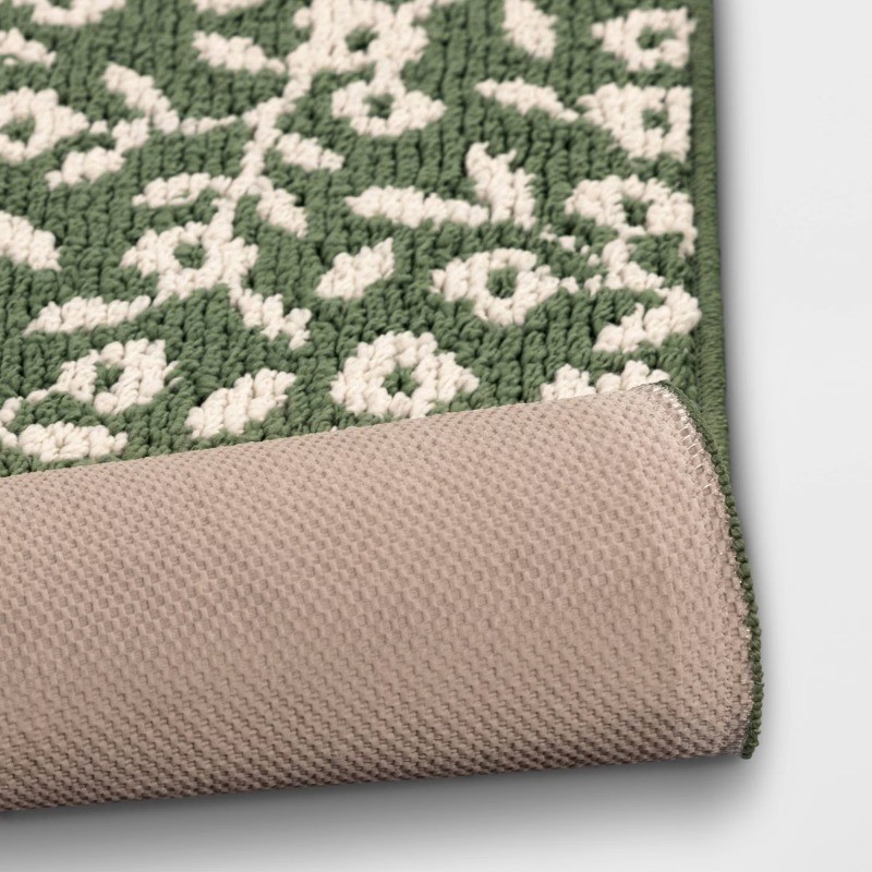2’x3′ Botanical Washable Accent Rug Fern Green