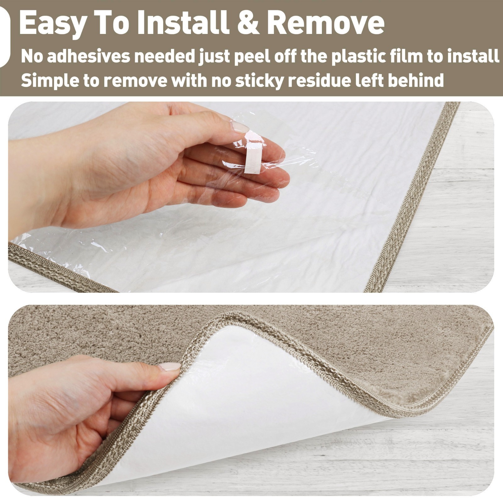 PURE ERA Plush Soft Runner Rug Door Mat Hallyway Entryway Kitchen Self Adhesive