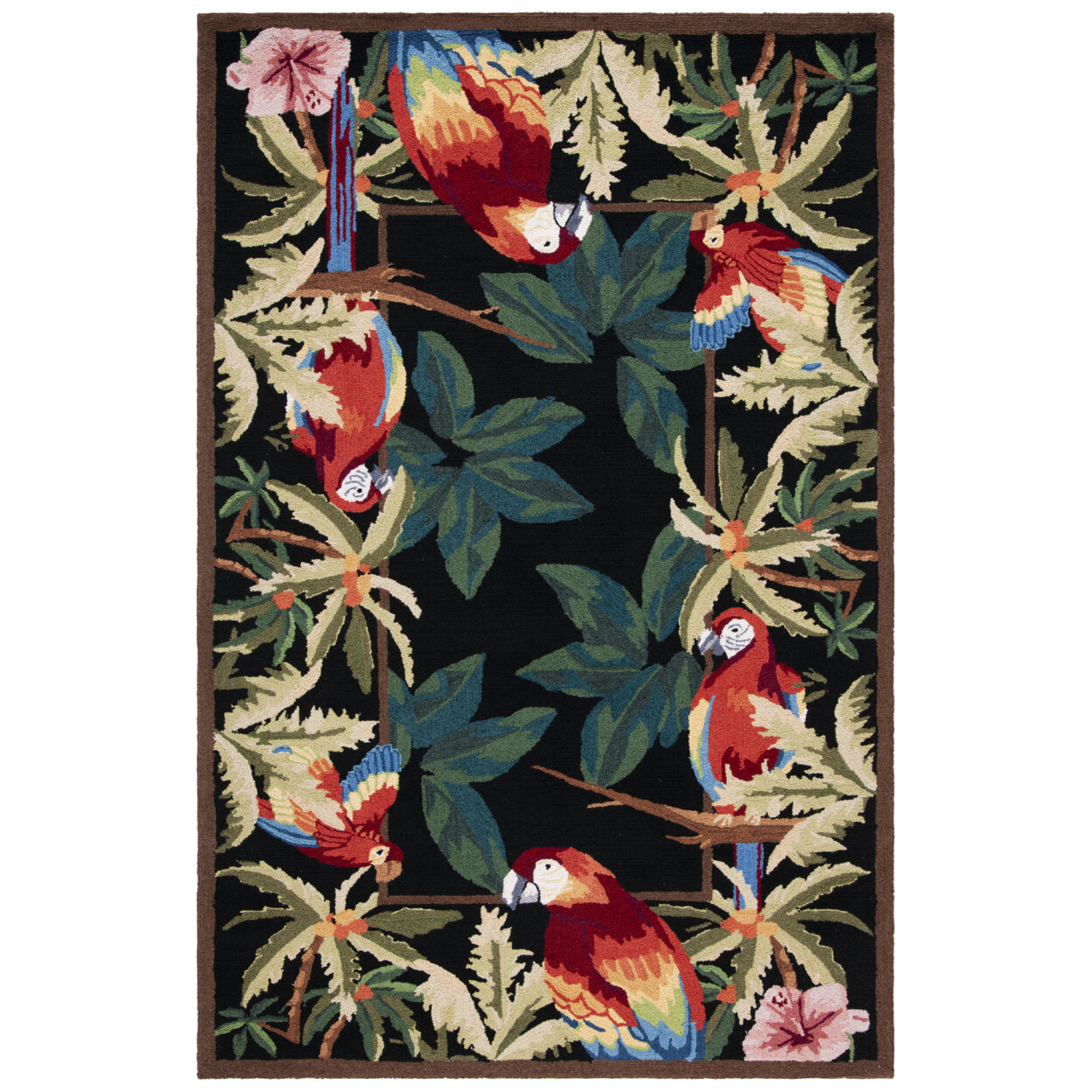 SAFAVIEH Chelsea Collection HK296A Hand-hooked Black Rug