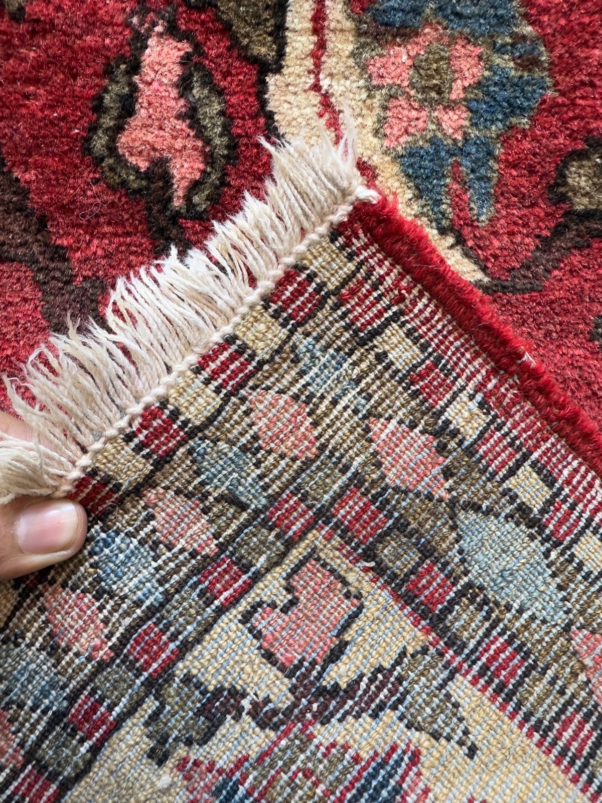 Vintage Fabulous Hand Knotted Oriental Isfahaan Wool Rug Carpet Floor Area
