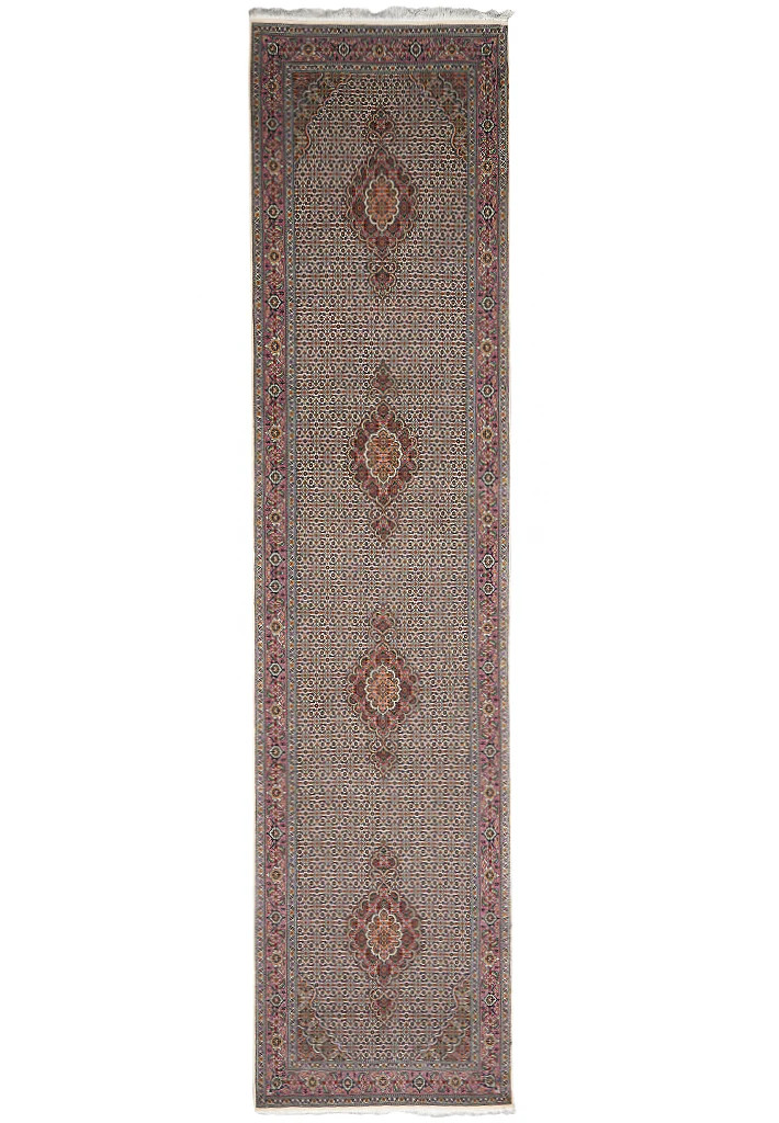 3.3 x 13.3 Mahii Tabriiz Wool and Silk Runner High Quality 400 KPSI #PIX-6639
